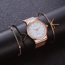 Load image into Gallery viewer, 4PCS Women Watches Luxury Wrist watch relogio feminino Clock for Women Milanese Steel Lady Rose Gold Quartz Ladies Watch New