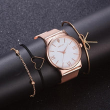 Load image into Gallery viewer, 4PCS Women Watches Luxury Wrist watch relogio feminino Clock for Women Milanese Steel Lady Rose Gold Quartz Ladies Watch New