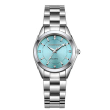 Load image into Gallery viewer, CHRONOS Women Stainless Steel Rhinestone Watch Silver Bracelet Quartz Waterproof Lady Business Analog Watches Pink Blue Dial