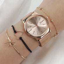 Load image into Gallery viewer, 4PCS Women Watches Luxury Wrist watch relogio feminino Clock for Women Milanese Steel Lady Rose Gold Quartz Ladies Watch New

