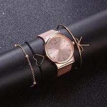 Load image into Gallery viewer, 4PCS Women Watches Luxury Wrist watch relogio feminino Clock for Women Milanese Steel Lady Rose Gold Quartz Ladies Watch New
