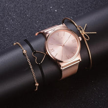 Load image into Gallery viewer, 4PCS Women Watches Luxury Wrist watch relogio feminino Clock for Women Milanese Steel Lady Rose Gold Quartz Ladies Watch New
