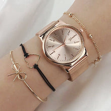 Load image into Gallery viewer, 4PCS Women Watches Luxury Wrist watch relogio feminino Clock for Women Milanese Steel Lady Rose Gold Quartz Ladies Watch New

